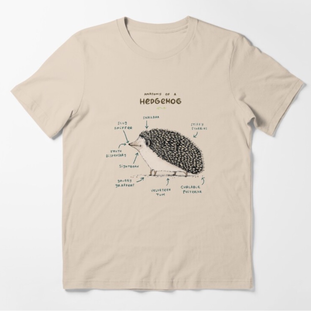 American Apparel Short Sleeve Tee "Anatomy of a Hedgehog" | 2XL